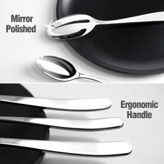 Stilloye spoon bowl closeup showcasing mirror polish and easy food release
