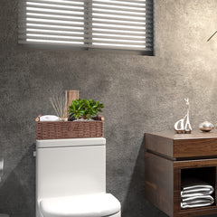 STOBSK holding toilet paper and toiletries to show convenience