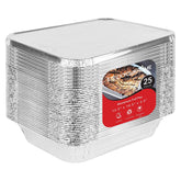 Stock Your Home front view of 25-pack pans and lids showing value pack and size benefit