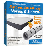 Storage Logic front view of king mattress bag showing clear protection and size benefit