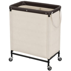 StorageWorks front view of 2-section hamper showing neat sorting benefit