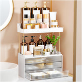 StorBin front view showing clear 5-tier organizer and neat product display for efficient access
