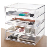 STORi front view clear drawer tower showing neat storage benefits