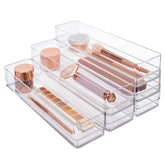 STORi SimpleSort front-facing tray showing clear plastic and neat contents benefit: instant visibility