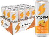 STORM front can showing Valencia orange flavor and energizing benefit