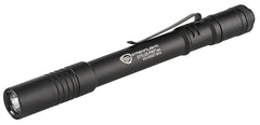 Streamlight Stylus Pro front view showing compact design and tail-cap switch for reliable operation