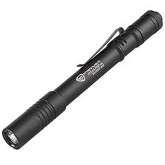 Streamlight Stylus Pro USB port detail with sliding metal sleeve protecting charging port