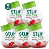 Stur bottle front packaging showing black cherry flavor and nutrient highlights