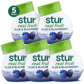 Stur bottle front packaging showing blue blackberry flavor and benefits
