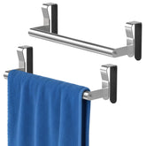 STWWO front view of over cabinet towel holder showing tidy towel storage benefit