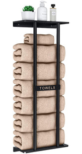 STWWO front view of 30-inch towel rack showing shelf and rail, maximizes bathroom storage