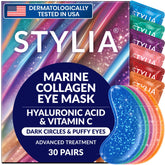 Stylia front packaging showing collagen Vitamin C patches and quantity benefit