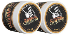Suavecito Pomade front packaging showing two 4 oz jars and strong hold benefits