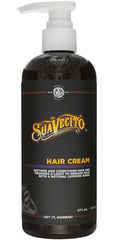 Suavecito pomade pump bottle front view showing brand and product benefits