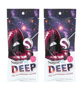 SUGAR SPLASH front packaging showing two purple raspberry suckers and branding benefit