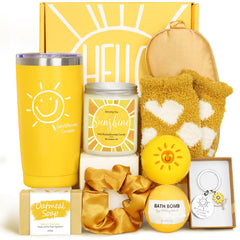 Suhctuptx front packaging yellow box with contents visible, evokes joyful unboxing