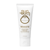 Sun Bum front packaging showing SPF 50 protection and travel size benefit