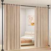 SUNALLY front view of assembled room divider showing clean partition and modern black finish, enhancing privacy