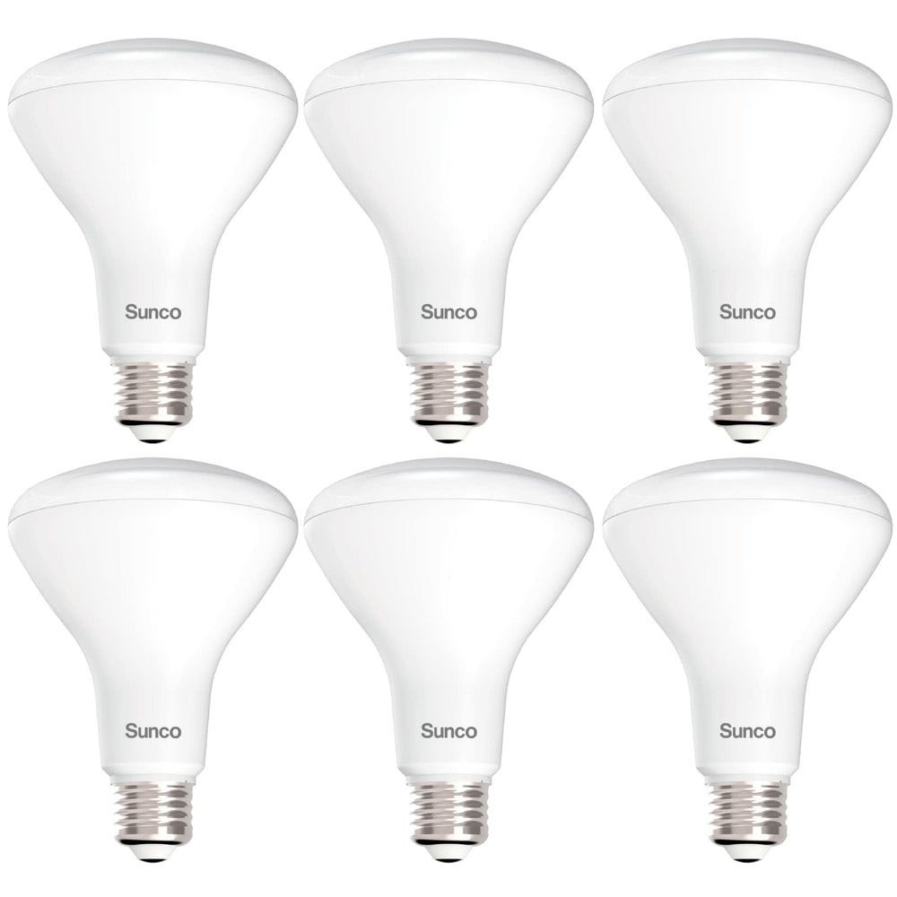 Sunco BR30 six-pack front packaging showing bulbs and benefits