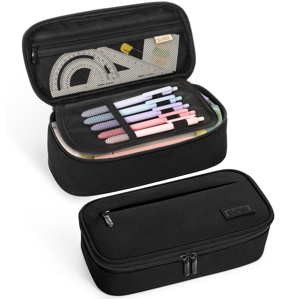 SUNEE front view of pencil case showing organized, easy-access storage