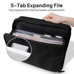 SUNEE open binder interior showing 5 tabbed folders and organized documents