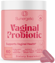 Sunergetic front packaging showing product benefits and capsule count