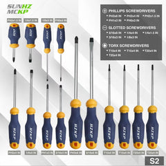 SUNHZ MCKP assorted S2 alloy bits laid out showing variety and durability