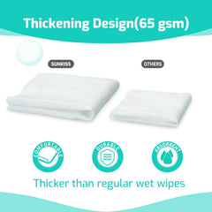 SUNKISS TrustPlus extra-large wipe opened and held to show coverage