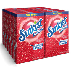 SINGLES TO GO! front packaging showing strawberry sticks and serving count for portability