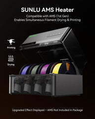 SUNLU AMS Heater demonstrating easy three-step installation replacing original AMS Gen 1 lid