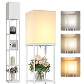 SUNMORY front view of 5-tier floor lamp showing full unit and shelves, versatile storage