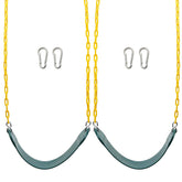 Sunnyglade front view of two green swing seats showing ready-to-install set and durability