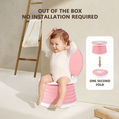 SunnySmile folded compact potty in storage bag for easy transport and space-saving