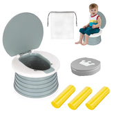 SunnySmile folded potty front view shows compact travel convenience