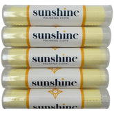 Sunshine front packaging tube showing five individually packed polishing cloths and convenience