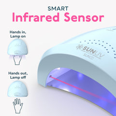 SUNUV removable base detail illustrating easy cleaning and toe access benefit