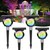 Sunyardlux front view of 4-pack spotlight set showing compact, weatherproof design and easy placement