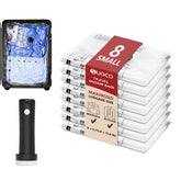 SUOCO front view of clear vacuum bag set showing compact packing benefit