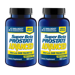 SUPER BETA PROSTATE front packaging showing benefits and bottle for clear identification
