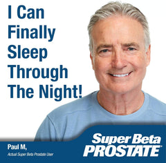 Super Beta Prostate bottle in hand for size and serving scale and convenience