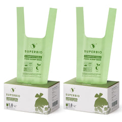 superbio front packaging showing certified compostable labels and product count benefits