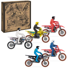 Supercross front packaging view showing five bikes and branded artwork and excitement