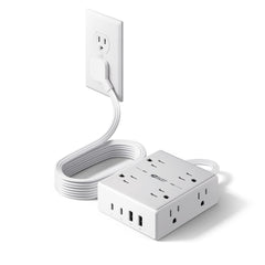 SUPERDANNY front view showing eight AC outlets and four USB ports for versatile charging