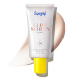 Supergoop! Glowscreen Dawn front packaging showing SPF 40 and glow benefits