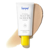 Supergoop! front packaging of Mattescreen Sunrise showing SPF 40 and matte finish benefit