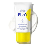 Supergoop! front packaging showing tube and SPF 30 for travel convenience
