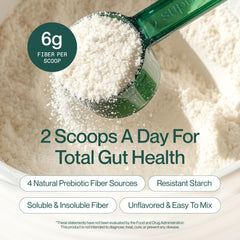 Supergut powder dissolving in glass of water, quick mixing for convenient use
