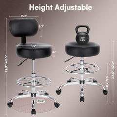 SUPERJARE drafting chair removable backrest close-up for customizable support