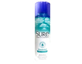 Sure aerosol front packaging showing six-pack and unscented benefit