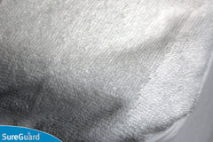 SureGuard fitted skirt elastic fit demonstrating secure hold on mattress